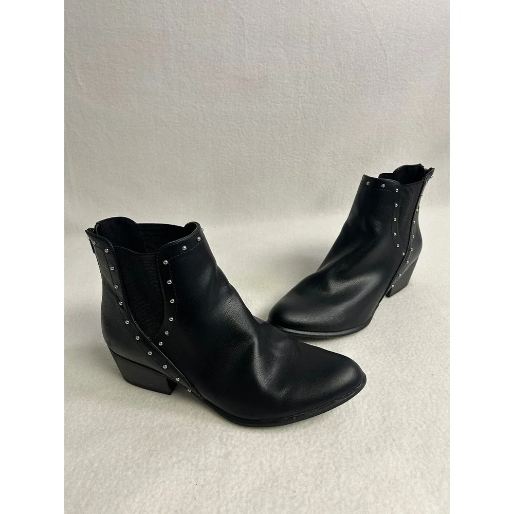 Edgy Rocker Esprit Womens 8.5M Black Studded Teigan Chelsea Ankle Boot